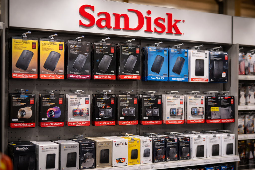 Why is SanDisk stock gaining 8% today?